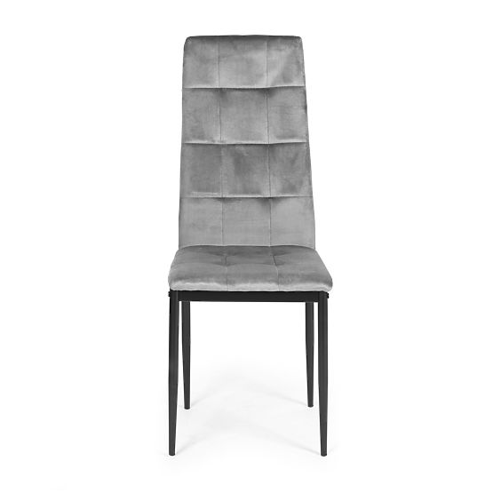 Set de scaune din catifea pentru sufragerie și living 4 bucăți gri