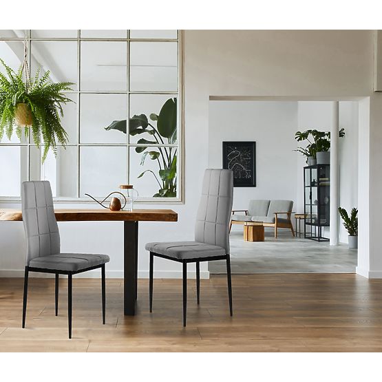Set de scaune tapițate pentru sufragerie și living 4 bucăți gri