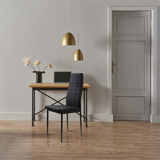 Set de scaune tapițate pentru sufragerie și living 4 bucăți negre
