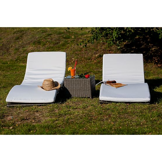 Set de șezlonguri cu masă SUCCESSO din tehnoratan gri