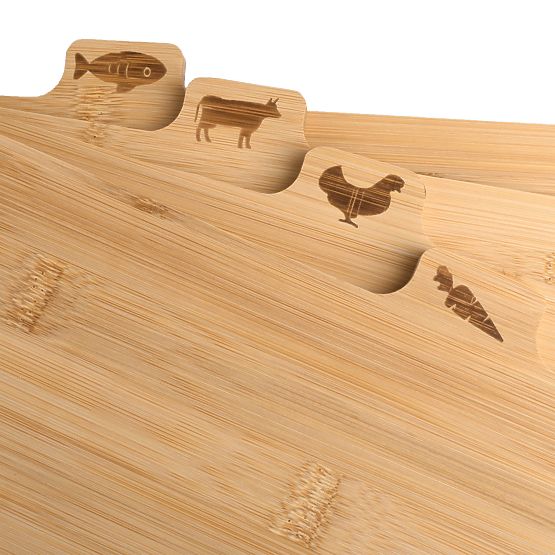 Set de tocătoare din bambus Skara, 4 piese