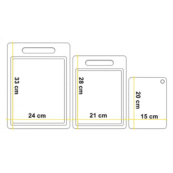 Set de tocătoare din bambus TAVOLA 3 bucăți