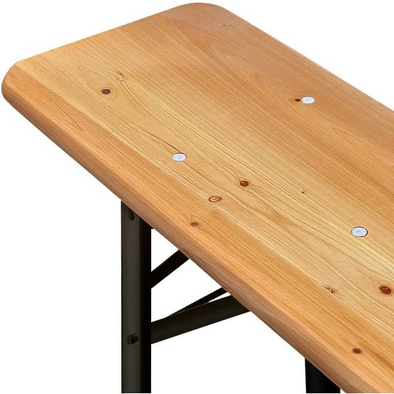 Set din oțel și lemn LAGER: masă + 2 bănci 220 cm