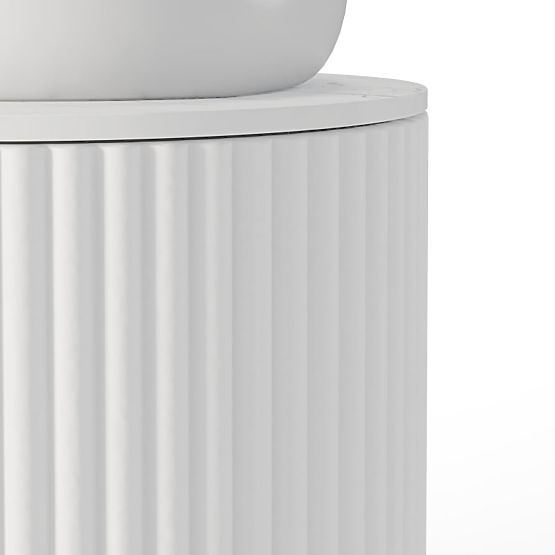 Set dulap cu blat și lavoar La promessa 40 cm, canelat, rotunjit, alb