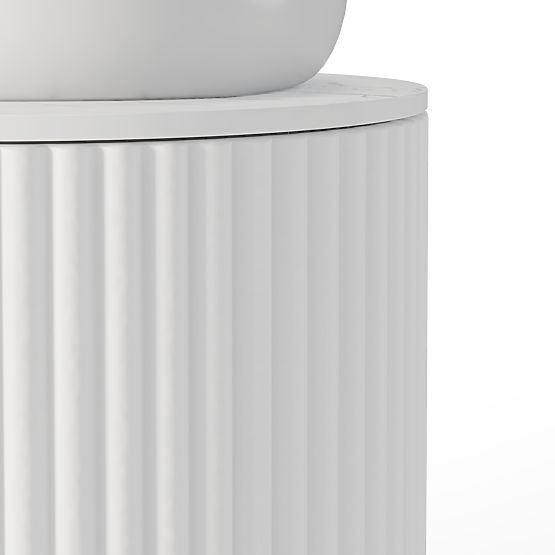 Set dulap cu blat și lavoar La promessa 40 cm, canelat, rotunjit, alb