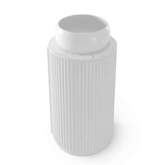 Set dulap cu blat și lavoar La promessa 40 cm, canelat, rotunjit, alb