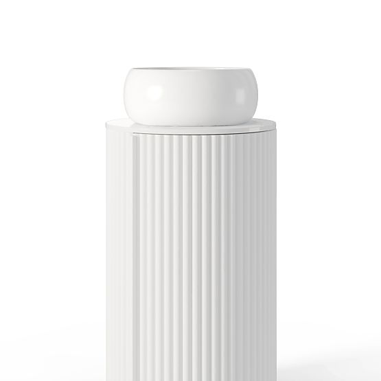 Set dulap cu blat și lavoar La promessa 40 cm, canelat, rotunjit, alb