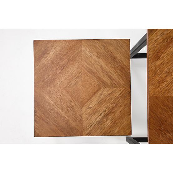 Set ELZA de 2 bănci, nuc / negru (1p=1buc)