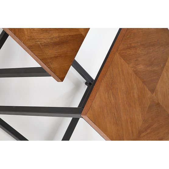 Set ELZA de 2 bănci, nuc / negru (1p=1buc)