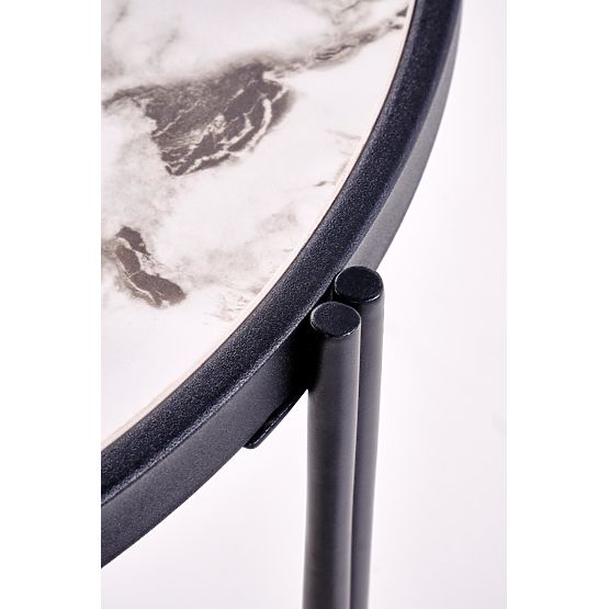 Set FATIMA de 2 bănci, marmură albă / negru (1p=1buc)