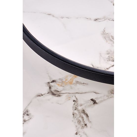 Set FATIMA de 2 bănci, marmură albă / negru (1p=1buc)