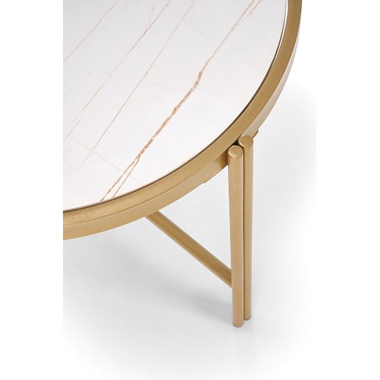 Set FATIMA de 2 mese, marmură albă / auriu (1p=1buc)