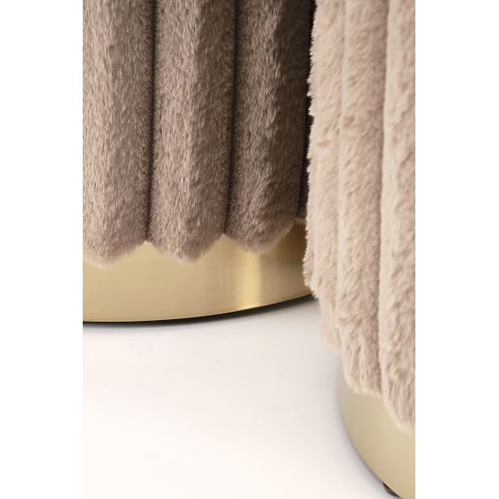 Set FIDO de 2 pufuri, cappuccino / auriu (1p=1kpl)