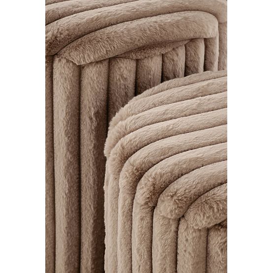 Set FIDO de 2 pufuri, cappuccino / auriu (1p=1kpl)