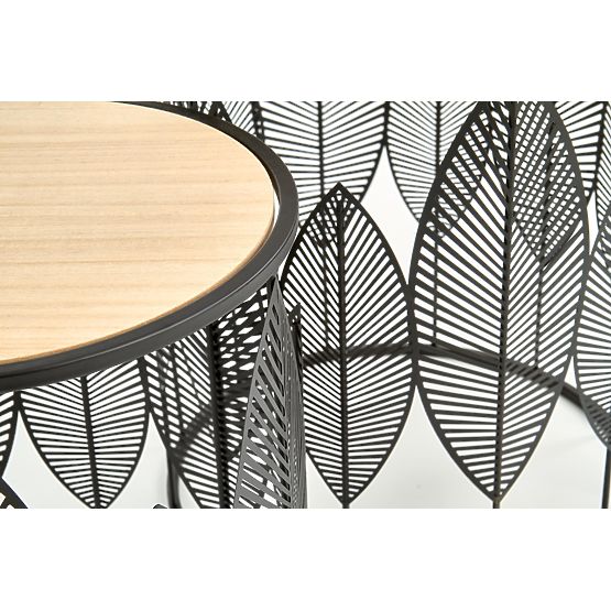 Set FOLLA de 2 bănci negru / natural (1p=1buc)