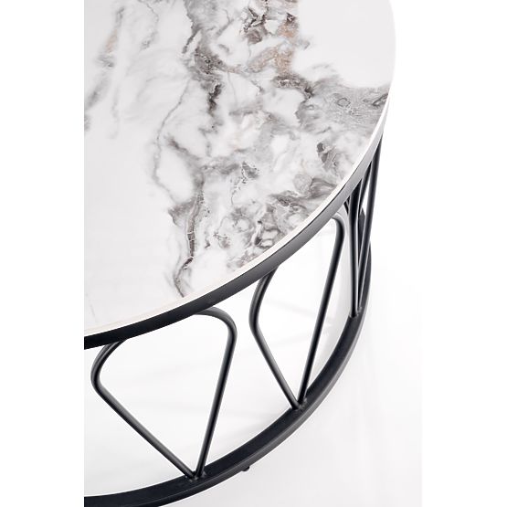 Set FORMOSA de 2 bănci, marmură albă / negru (2p=1buc)