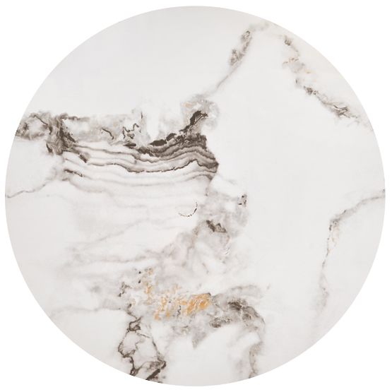 Set GILDA de 3 mese, marmură albă / negru (1p=1set)