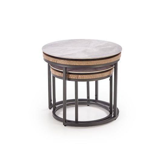 Set ITAKA de 2 bănci, marmură cenușie / grafit (1p=1buc)