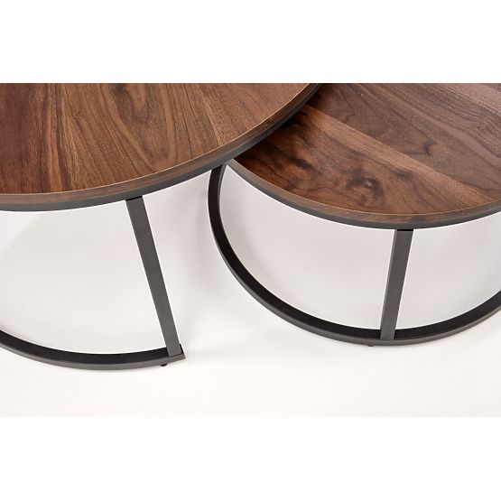 Set JAVA de 2 bănci, nuc / negru (1p=1buc)