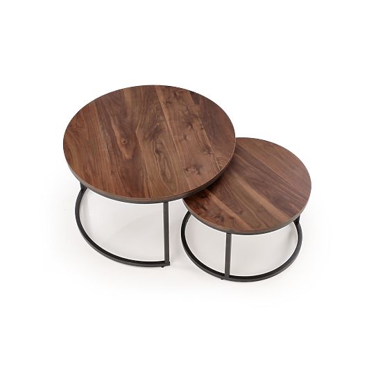 Set JAVA de 2 bănci, nuc / negru (1p=1buc)