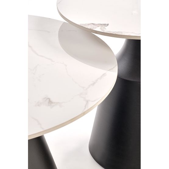 Set MAGNETA de 2 bănci, marmură albă / negru (2p=1buc)