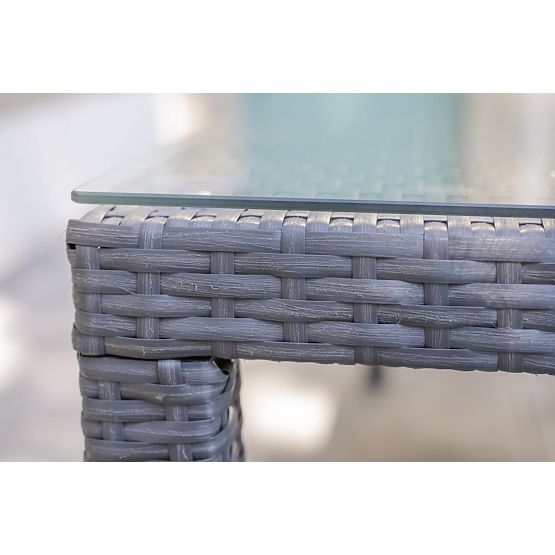 Set mare de masă din tehnoratan (8 scaune + masă mare) SOTTILE gri