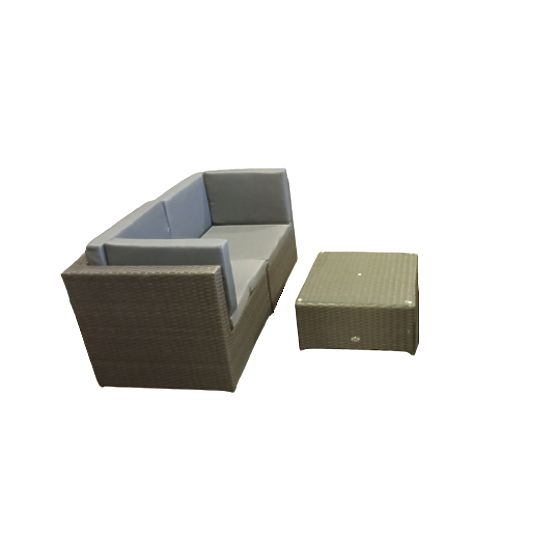 Set mic pentru terasă din tehnoratan (canapea+masă) TINTO gri