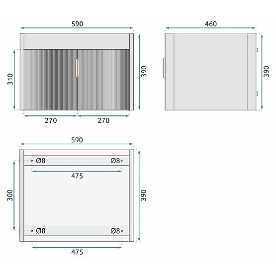 Set mobilier de baie cu lavoar Astor 60 cm Alb
