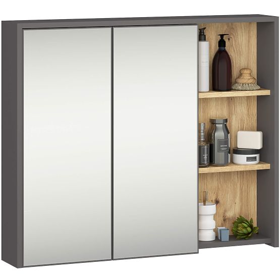 SET MOBILIER DE BAIE SUSPENDAT VAMI GRAFIT GRI / STEJAR ARTISAN