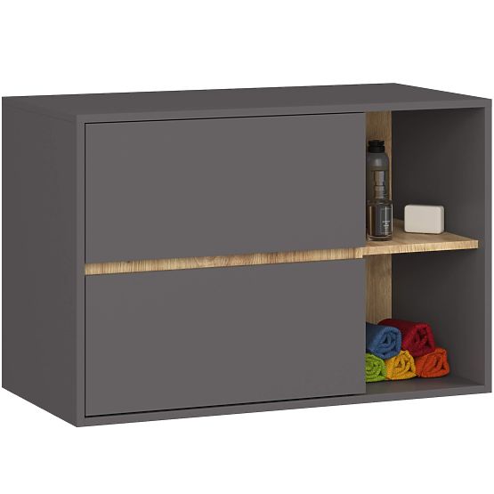 SET MOBILIER DE BAIE SUSPENDAT VAMI GRAFIT GRI / STEJAR ARTISAN