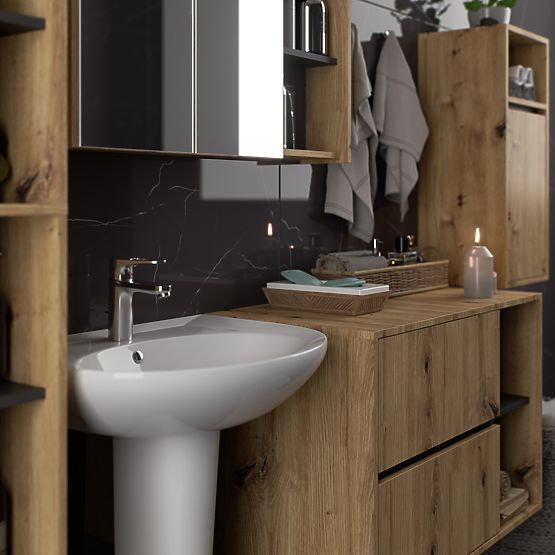 SET MOBILIER DE BAIE SUSPENDAT VAMI STEJAR ARTISAN / GRAFIT GRI