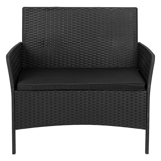 Set mobilier de grădină CAMELIA negru cu perne negre