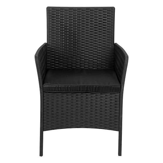 Set mobilier de grădină CAMELIA negru cu perne negre