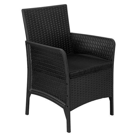 Set mobilier de grădină CAMELIA negru cu perne negre