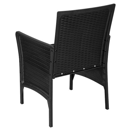 Set mobilier de grădină CAMELIA negru cu perne negre