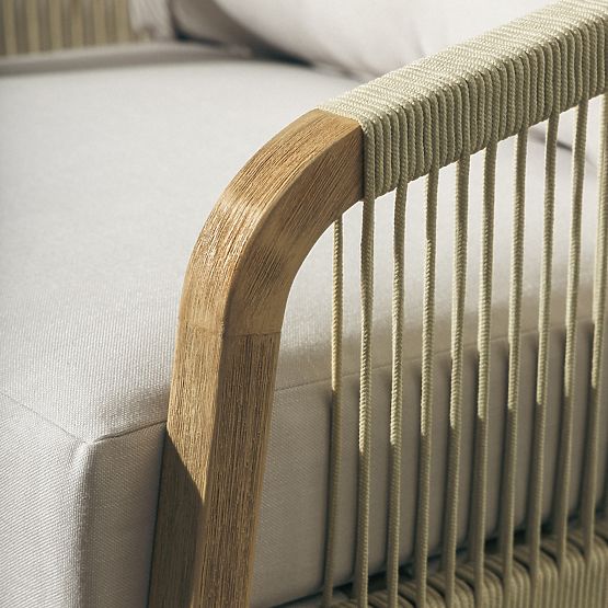 Set mobilier de grădină Castello, împletitură, lemn de salcâm FSC, aspect de tec, bej