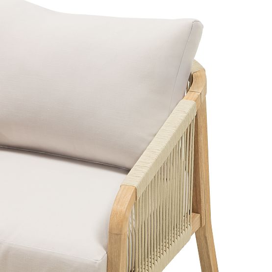 Set mobilier de grădină Castello, împletitură, lemn de salcâm FSC, aspect de tec, bej