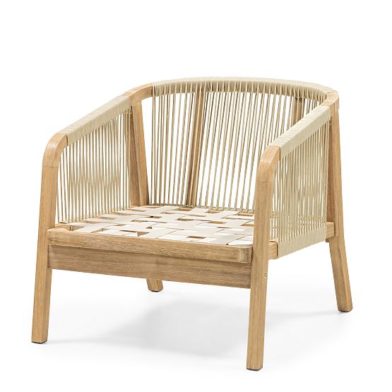 Set mobilier de grădină Castello, împletitură, lemn de salcâm FSC, aspect de tec, bej