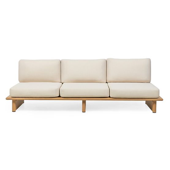 Set mobilier de grădină Conny din aluminiu, bej deschis, efect de lemn