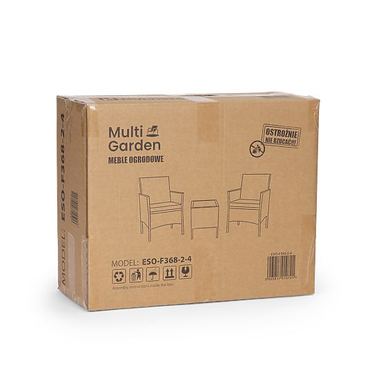 Set mobilier de grădină din technoratan 2 scaune masă maro închis MultiGarden
