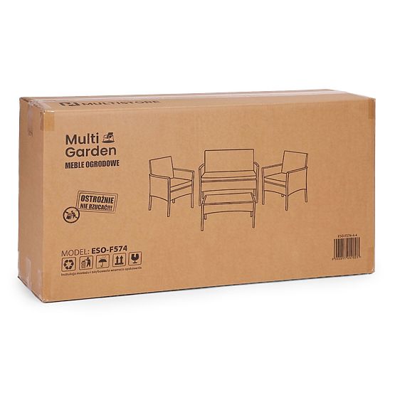 Set mobilier de grădină din tehnoratan bancă masă scaune negru MultiGarden