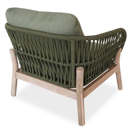Set mobilier de grădină Fiorentino aspect de tec, împletit, lemn de acacia deschis FSC, verde, rotun