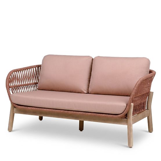 Set mobilier de grădină Fiorentino aspect de tec, împletitură, lemn de acacia deschis FSC, teracotă,