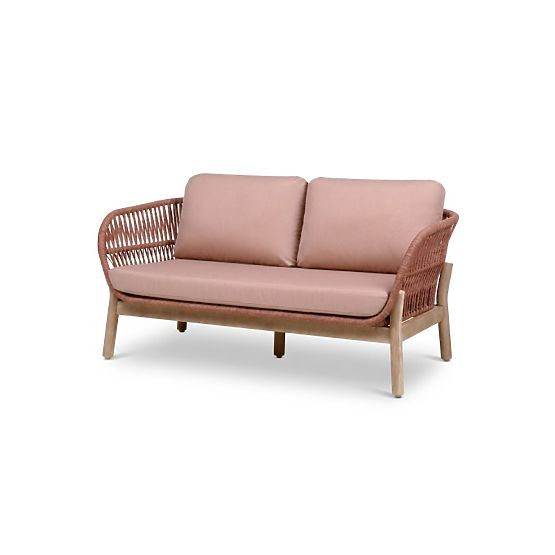 Set mobilier de grădină Fiorentino aspect de tec, împletitură, lemn de acacia deschis FSC, teracotă,