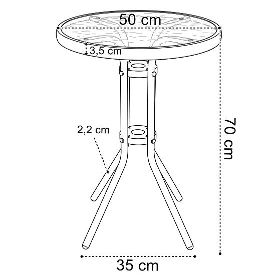 Set mobilier de grădină FLORA masă + 2 scaune