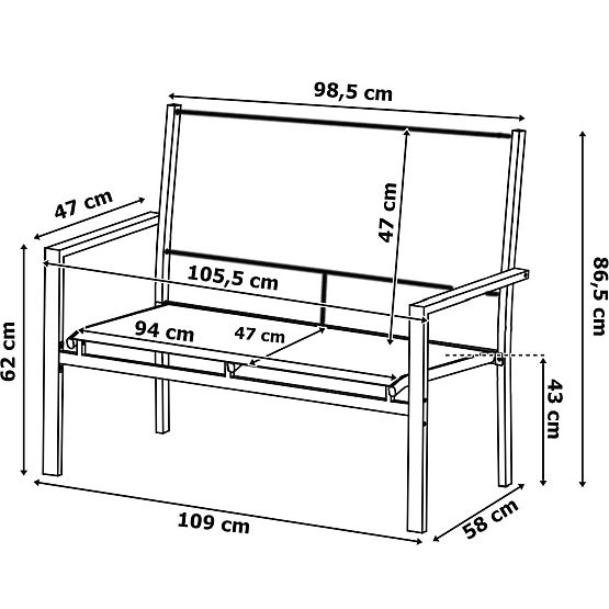 Set mobilier de grădină GRACIOSA BLACK