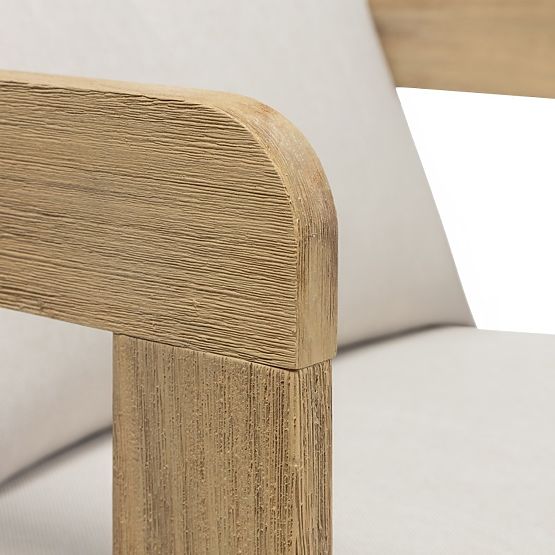 Set mobilier de grădină Japandi lemn de acacia FSC, aspect de tec, bej deschis, rotunjit