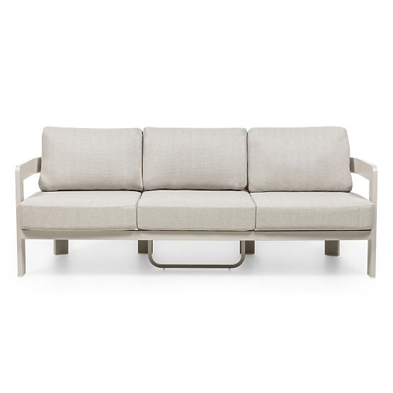 Set mobilier de grădină Japori, aluminiu, bej deschis, rotunjit