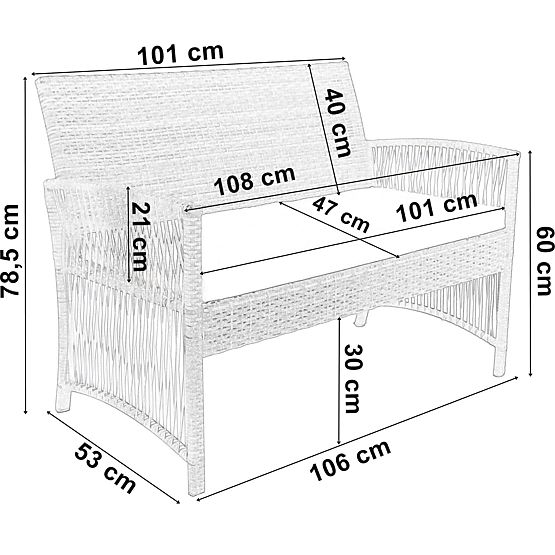 Set mobilier de grădină KALINA gri
