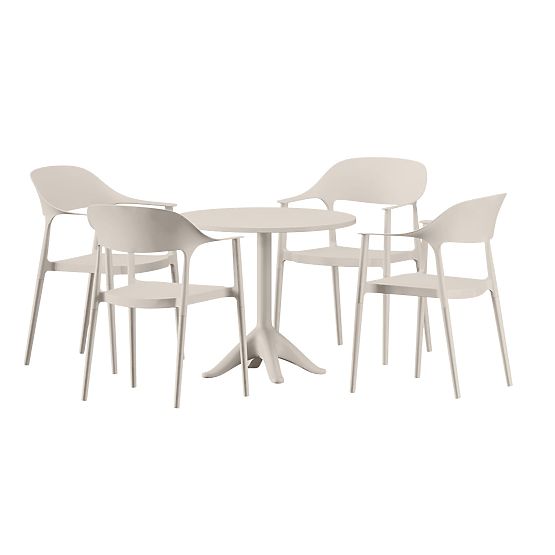 Set mobilier de grădină (masă rotundă + 4 scaune) VITA bej